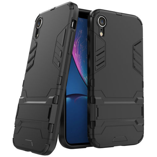 Slim Armour Tough Shockproof Case & Stand for Apple iPhone XR - Black